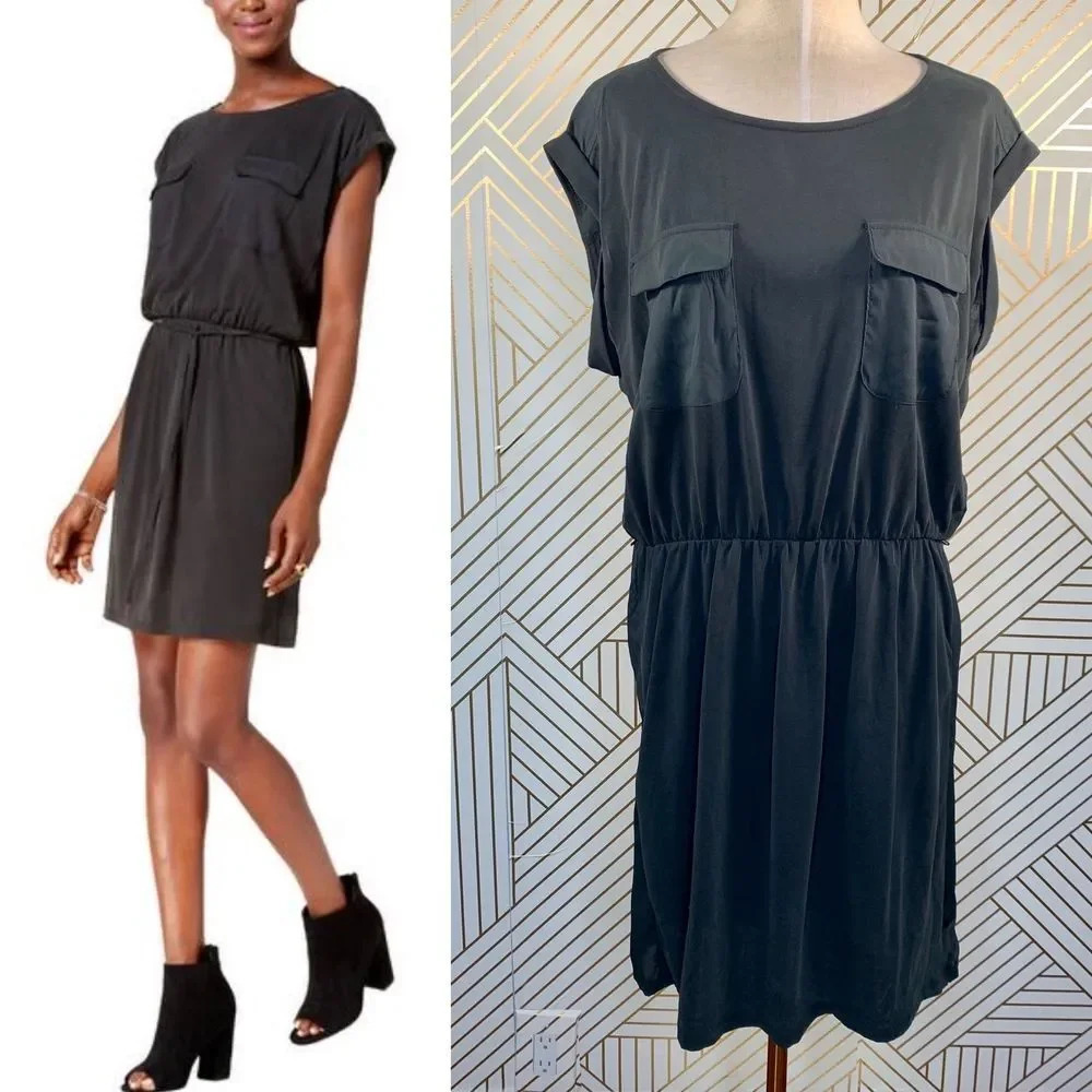 Bar III Cuffed‎ Fit & Flare Dress T-Shirt Dress